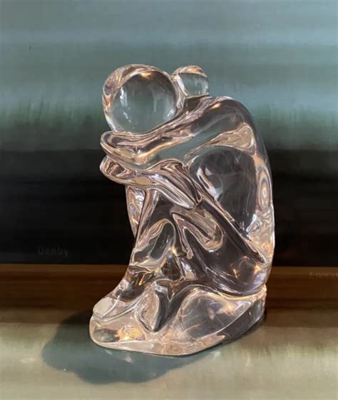 VINTAGE NUDE LADY Kneeling Naked Woman Squatting Lucite Acrylic