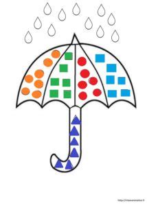 Le Coloriage Parapluie Gommettes Chez Veronalice