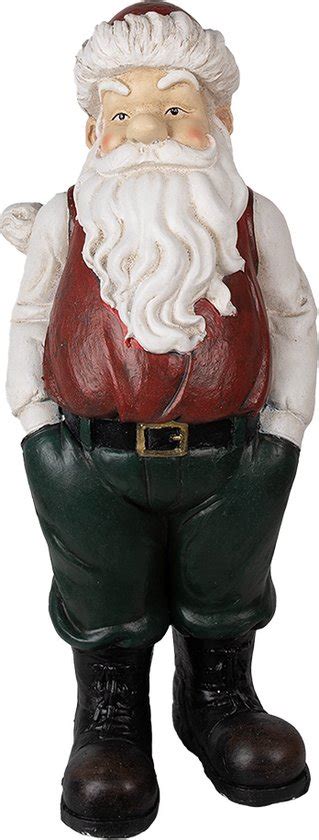 Clayre Eef Beeld Kerstman X X Cm Rood Polyresin Kerstdecoratie Bol