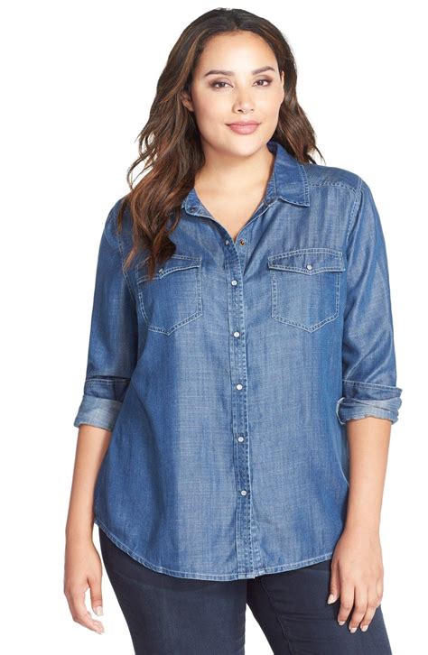 Tart Dixie Chambray Denim Shirt Plus Size Nordstrom Chambray