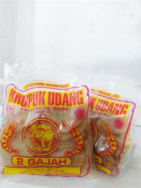 Krupuk Kerupuk Udang Mentah Cap 2 Gajah 250gr Lazada Indonesia