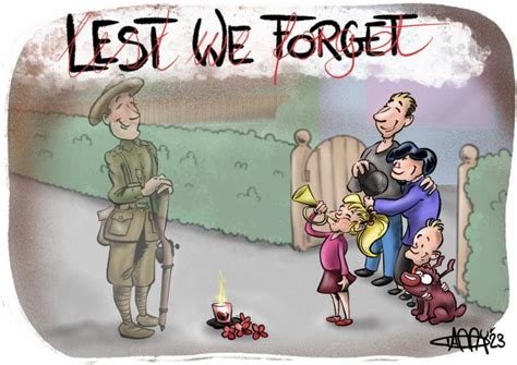 Cartoon Lest We Forget This Anzac Day Ferntree Gully Star Mail