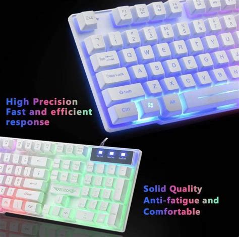 Kuiyn T Game Keyboard Mouse Sets Rainbow Led Backlit Usb Ergonomic