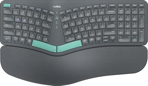 RT05B Wireless Ergonomic Keyboard, Split Keyboard with Cushioned Wrist Rest, Bluetooth and USB ...