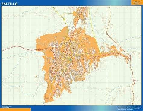 Saltillo wall map Mexico | Largest maps of the world. Our big collection