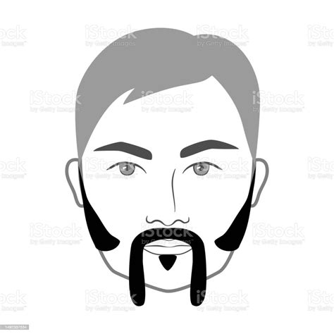 Winnfield Beard Style With Sideburns Men In Face Illustration Facial