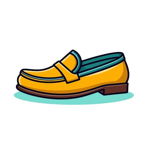 Un Zapato Amarillo Con Un Lazo Vector Premium