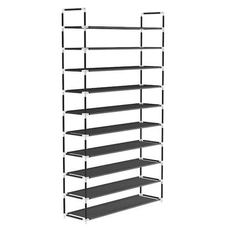 Lavish Home 67 75 H 50 Pair 10 Tier Black Polypropylene Shoe Rack