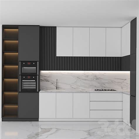 3d модели: Кухни - Kitchen 21 | Макеты гостиной, Дизайн небольшой кухни ...