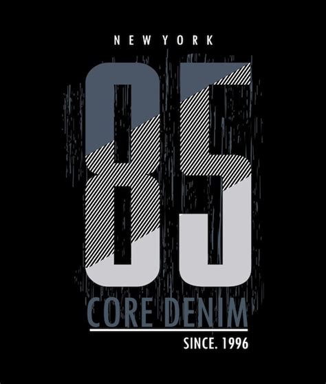 Premium Vector Core Denim Typography Design Tshirt Print Vector