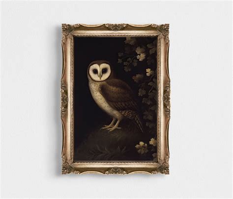 Vintage Owl Wall Art Dark Art Digital Download Dark - Etsy