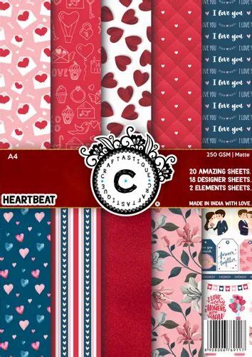 Craftastique Scrapbook Paper Pack A4 250 GSM Matte Multicolor 20