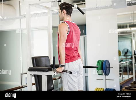 Muscular Man Doing Pull Up Stock Photo Alamy