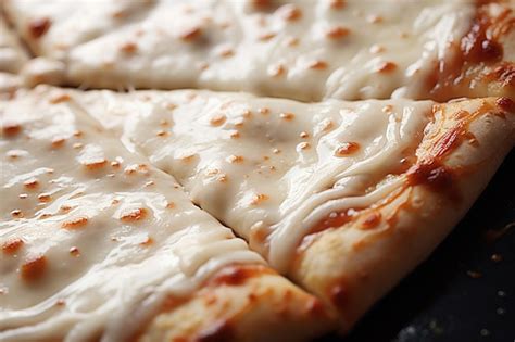 Premium AI Image Alfredo Pizza Cheesy Texture White Creamy Hot Cheese Close Up