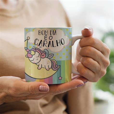 Caneca Bom Dia É o Caralho Unicornio Elo7 Produtos Especiais