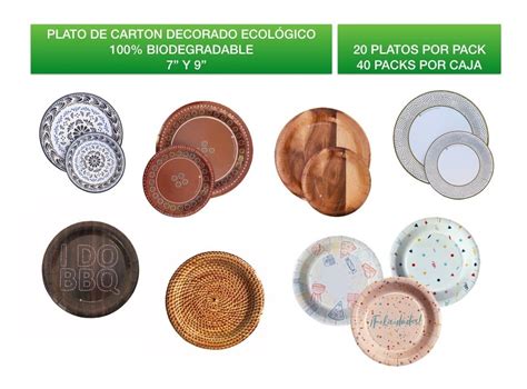 Platos Desechables Cart N Biodegradable Confeti P Pastel Mercado