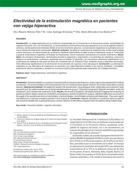 Pdf Efectividad De La Estimulaci N Magn Tica En Pacientes Con