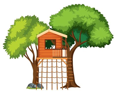 Une Cabane Dans Les Arbres Isol E Art Vectoriel Chez Vecteezy