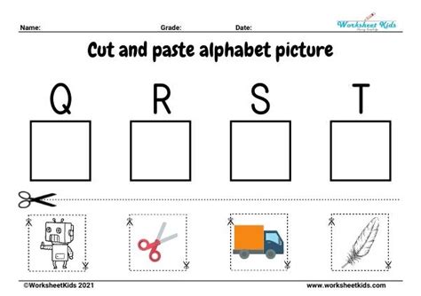 Cut And Paste Matching Alphabet Worksheets Letters And Pictures