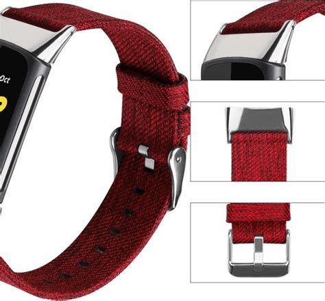 Nylon Bandje Geschikt Voor Fitbit Charge 5 Rood Bol