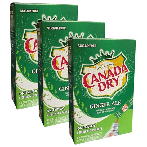 Canada Dry Ginger Ale Powdered Drink Mix Sugar Free Low Calorie Water