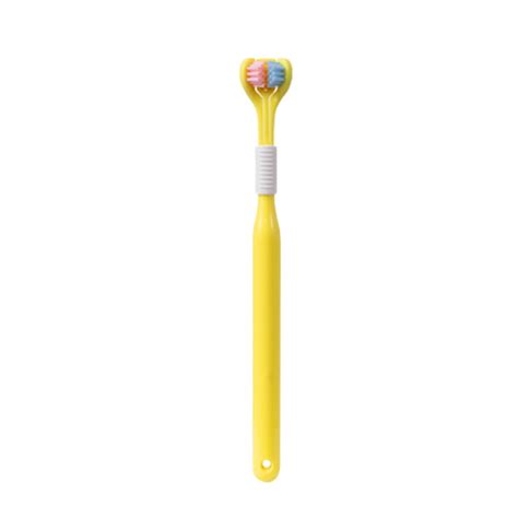 Snnroo Cleaning Tongue Coating Three Headed Toothbrush Three Sided Toothbrush Adult Soft