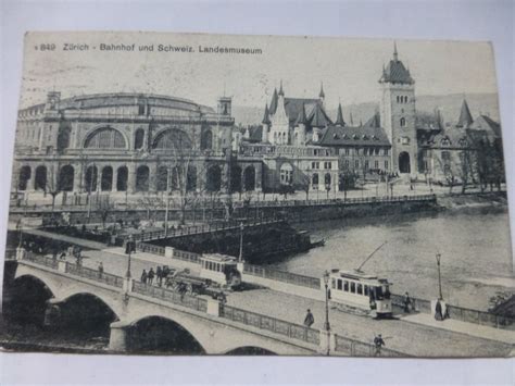 AK Zürich Bahnhof und Schweiz Landesmuseum 1913 Kaufen auf Ricardo