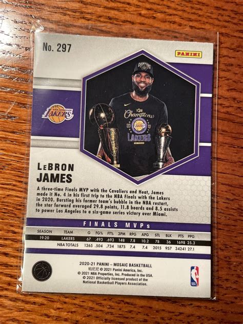 2020 21 Mosaic LEBRON JAMES Finals MVPs Card No 297 Silver Prizm