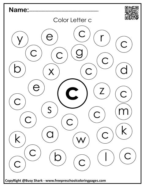 Set Of Letter C 10 Free Dot Markers Coloring Pages