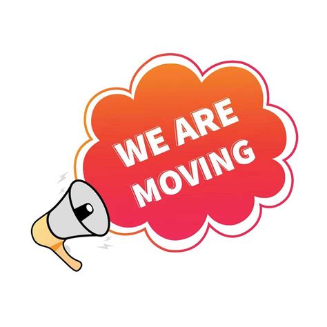 We are moving announcement, speech bubble banner 24804944 Vector Art at Vecteezy