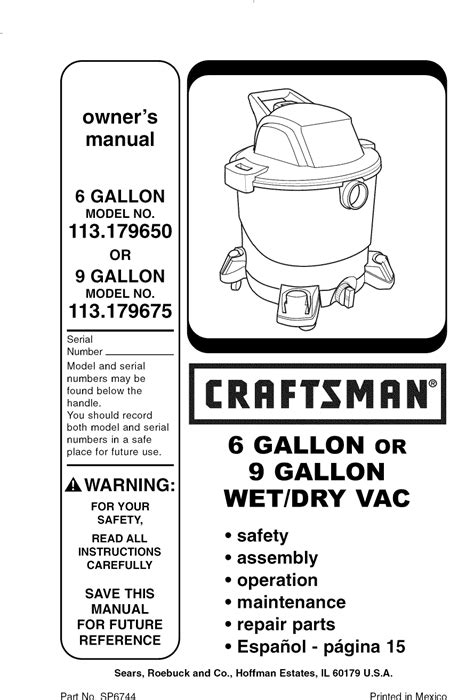 Craftsman User Manual Gallon Wet Dry Vac Manuals And Guides