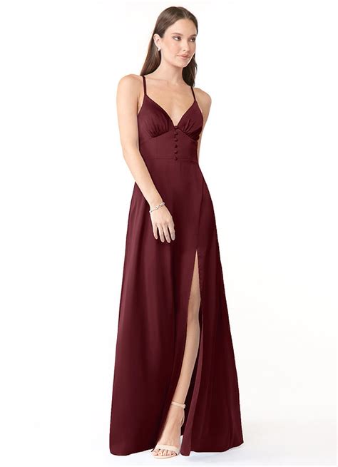 Cabernet Azazie Mina Stretch Satin Dress Bridesmaid Dresses Azazie