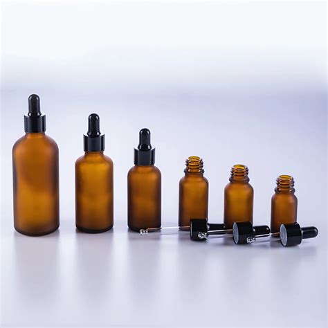 Custom Empty Serum Amber Frosted Glass Cosmetic Essential Oil Bottle Glass Dropper Bottle Buy