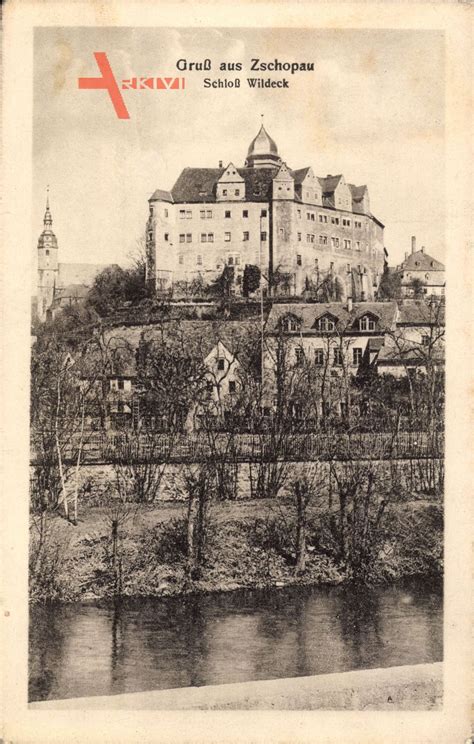 Zschopau Im Erzgebirge Sachsen Blick Auf Das Schloss Wildeck Fluss Xl