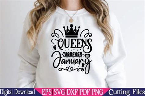 Queens Are Born In January Svg Graphic By MRM GRAPHICS Creative Fabrica