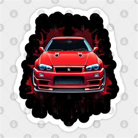 Nissan Skyline R34 Gtr Nissan Skyline R34 Gtr Sticker TeePublic