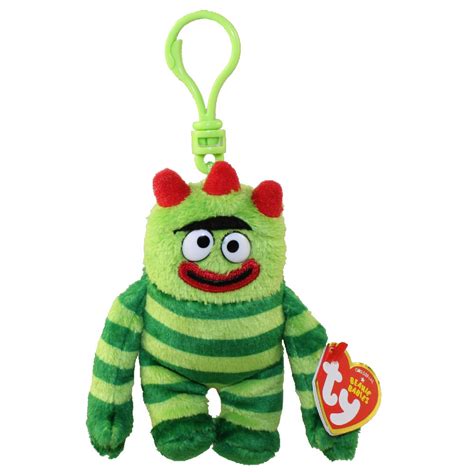 Ty Beanie Baby Brobee Nick Jr Yo Gabba Gabba Plastic Key Clip