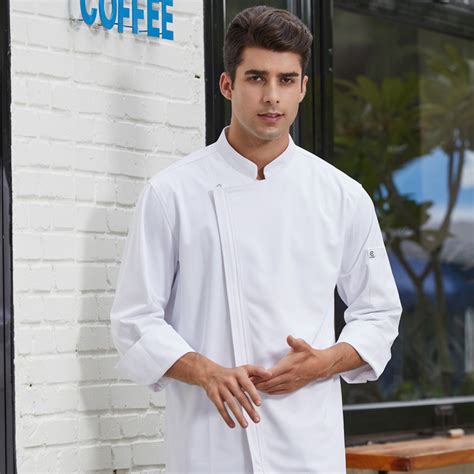 Irder Right Open Europe Style Long Sleeve White Jacket For Chef Uniform