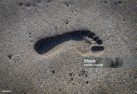 Male Footprint On Sand Stock Photo Download Image Now Moon