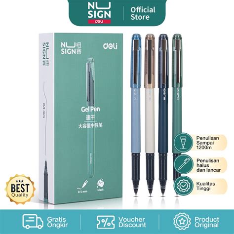 Jual Nusign Gel Pen Pulpen Gel Mm Tinta Hitam Dapat Menulis