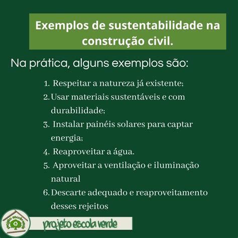 COMO APLICAR A SUSTENTABILIDADE NA CONSTRUÇÃO CIVIL Programa Escola Verde