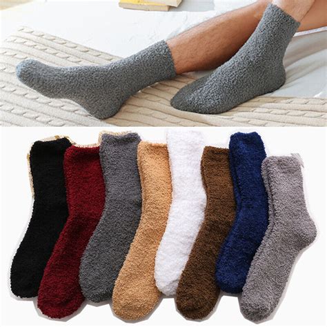 1 Pair Cosy Bed Socks Mens Fluffy Home Sock Thick Indoor Winter Warm