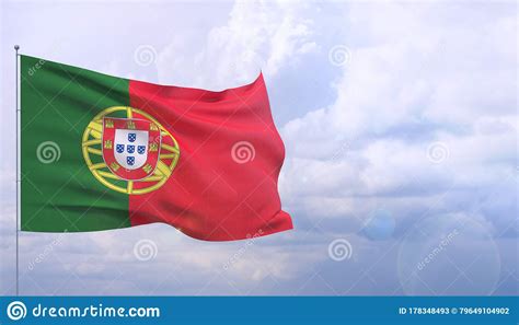 Winken Verlagerung Flaggen Der Weltflagge Von Beispiel Portugals 3d