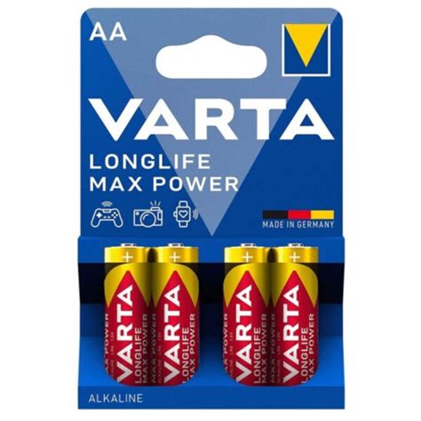 VARTA BATERIA ALCALINA MAX POWER AA LR6 4 UNIDADES Vigoroso