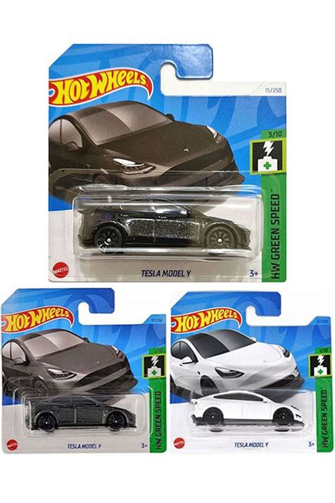 HOT WHEELS Tesla Model Y Araç Set Füme Beyaz Siyah