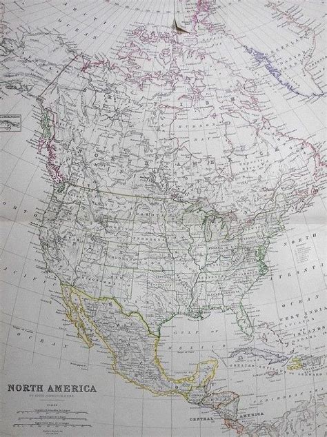 1872 Map North America United States America Usa Canada Etsy States In America Antique Map Map