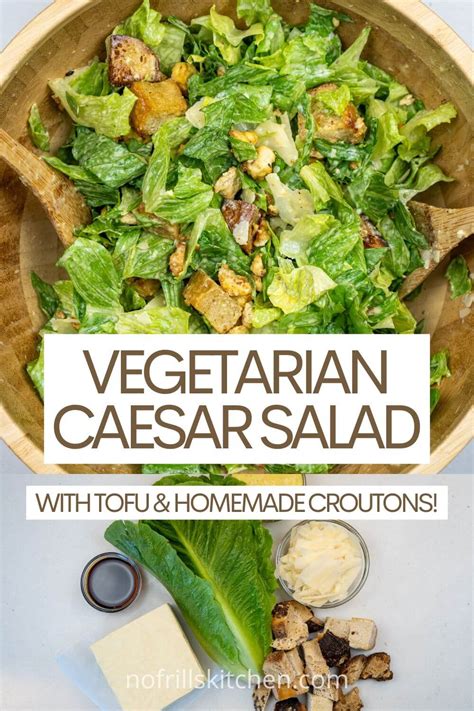 Simple Vegetarian Tofu Caesar Salad Recipe No Frills Kitchen