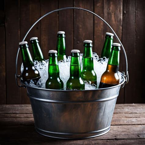 Premium Photo Beer Bottles In A Bucket