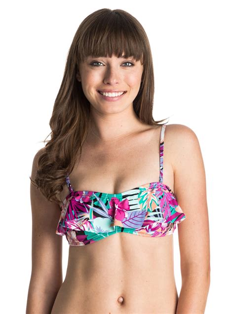 Garden Party Ruffle Bandeau Bikini Top ARJX303185 Roxy