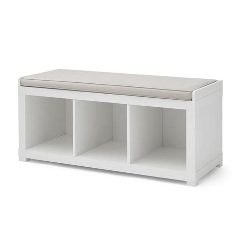 Better Homes And Gardens 3 Cube Storage Organizer Bench White Walmart